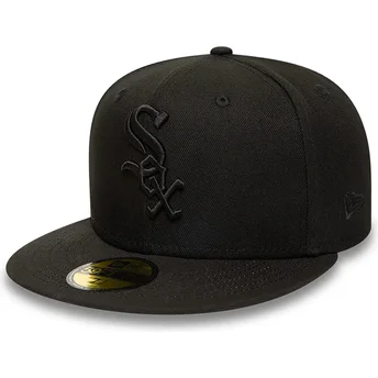 Καπέλα επίπεδη μαύρο προσαρμοσμένο 59FIFTY από Chicago White Sox MLB από New Era