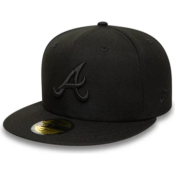 Καπέλα επίπεδη μαύρο προσαρμοσμένο 59FIFTY από Atlanta Braves MLB από New Era