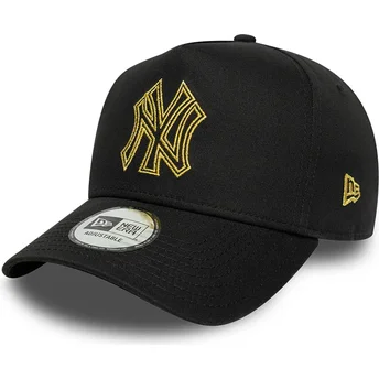 Καπέλα καμπύλη μαύρο snapback dorado E Frame Metallic Outline από New York Yankees MLB από New Era