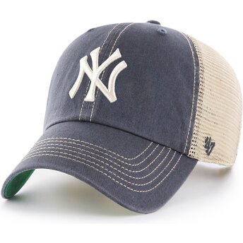 Καπέλα καμπύλη γκρι snapback Clean Up Trawler Vintage Navy από New York Yankees MLB από 47 Brand
