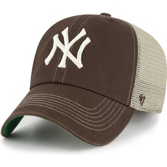 Καπέλα καμπύλη καφέ snapback Clean Up Trawler από New York Yankees MLB από 47 Brand