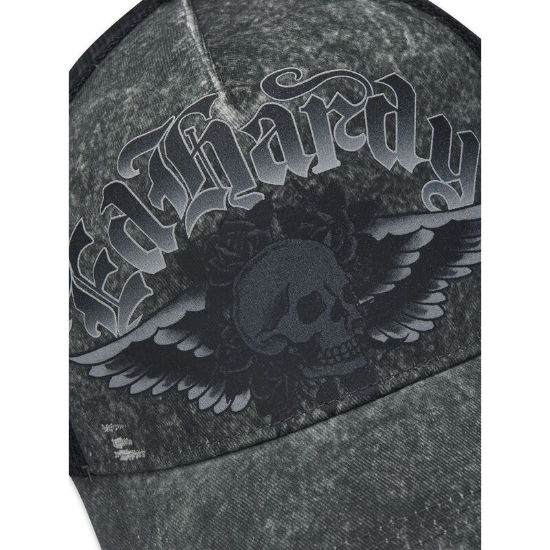 snapback-flaming-gothic-skull-washed-ed-hardy