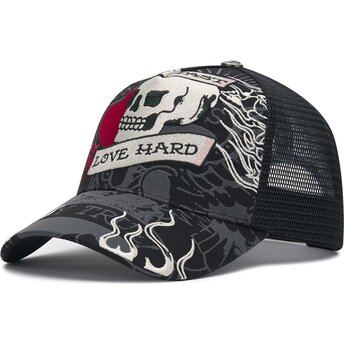 Καπέλα καμπύλη μαύρο snapback Live Fast Love Hard από Ed Hardy