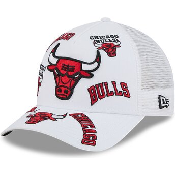 Καπέλα καμπύλη λευκό snapback 9FORTY M-Crown A Frame All Over από Chicago Bulls NBA από New Era