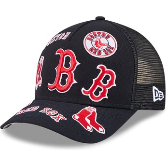 Καπέλα καμπύλη ναυτικό μπλε snapback 9FORTY M-Crown A Frame All Over από Boston Red Sox MLB από New Era