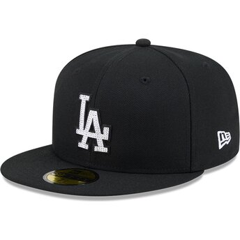 Καπέλα επίπεδη μαύρο προσαρμοσμένο 59FIFTY Rhinestone από Los Angeles Dodgers MLB από New Era