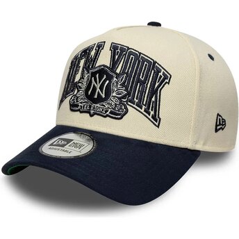 Καπέλα καμπύλη μπεζ snapback E Frame Wordmark Suede από New York Yankees MLB από New Era