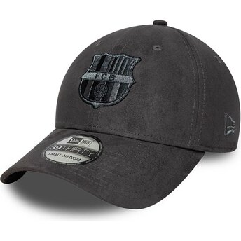 Καπέλα καμπύλη γκρι προσαρμοσμένο 39THIRTY Faux Suede από FC Barcelona LALIGA από New Era