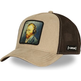 Καπέλα καμπύλη μπεζ snapback ART1 MONO Vincent van Gogh Famous από Capslab