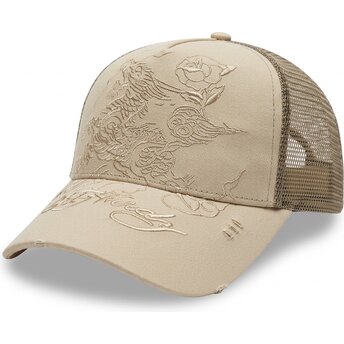 Καπέλα καμπύλη χακί snapback Outline από Ed Hardy