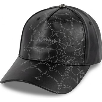 Καπέλα καμπύλη μαύρο ρυθμιζόμενη ταινία Spiderweb PU Leather από Ed Hardy