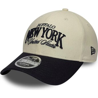 Καπέλα καμπύλη μπεζ ρυθμιζόμενη ταινία 9FORTY M-Crown Wordmark από Buffalo New York από New Era