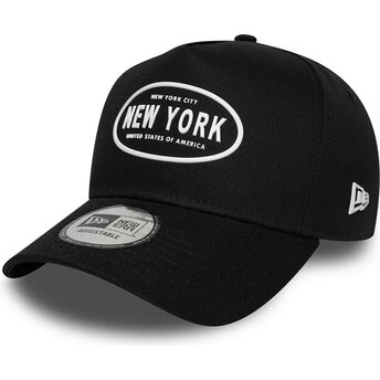 Καπέλα καμπύλη μαύρο snapback 9FORTY E Frame Rubber από New York από New Era