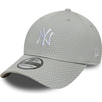 Καπέλα καμπύλη γκρι προσαρμοσμένο 39THIRTY Stretch Mesh από New York Yankees MLB από New Era