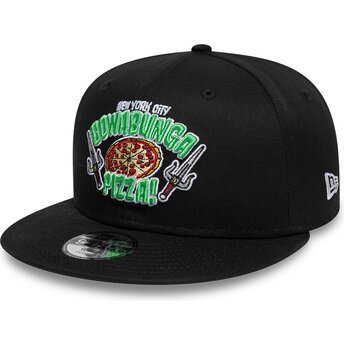 Καπέλα επίπεδη μαύρο snapback για παιδιά 9FIFTY Cowabunga Pizza από Tortugas Ninja από New Era