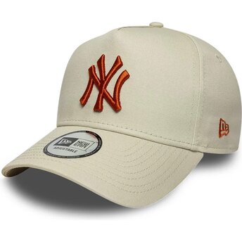 Καπέλα καμπύλη μπεζ snapback E Frame League Essential από New York Yankees MLB από New Era