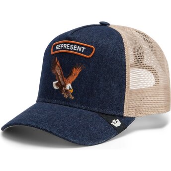 Καπέλα καμπύλη ναυτικό μπλε snapback Represent Rocker Denim After Dark The Farm Goorin Bros.