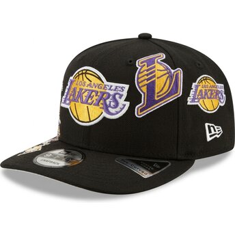 Καπέλα καμπύλη μαύρο snapback 9FIFTY A Frame Precurved Multi Patch από Los Angeles Lakers NBA από New Era