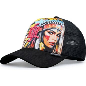 Καπέλα καμπύλη μαύρο snapback Nº235 Apache από Rock’nFreeLife