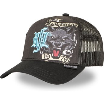 Καπέλα καμπύλη μαύρο snapback N°266 Chained Wolf από Rock’nFreeLife