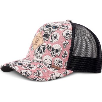 Καπέλα καμπύλη ροζ snapback HFT Crasy Sofa Skull από Djinns