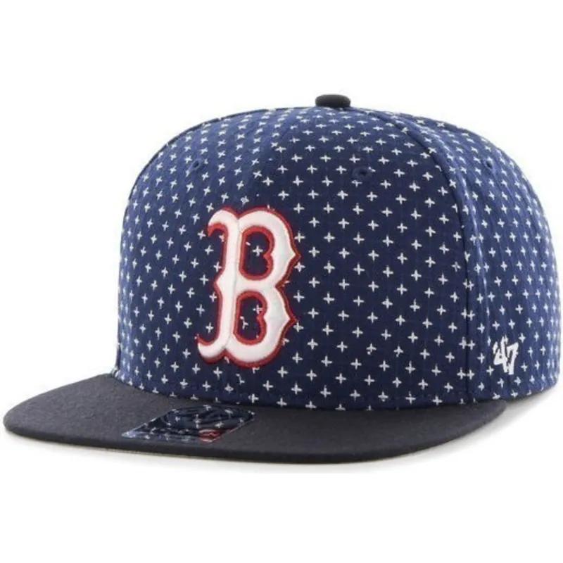 plana-snapback-estampado-de-cruces-boston-red-sox-mlb-47-brand plana-snapback-estampado-de-cruces-boston-red-sox-mlb-47-brand