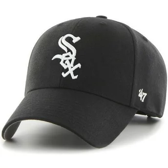 Καπέλο 47 Brand με καμπυλωτό γείσο MLB Chicago White Sox Σταθερό Μαύρο