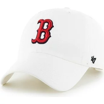 Καπέλο 47 Brand με Καμπυλωτή Ακμή, Λογότυπο στο Εμπρός, MLB Βοστώνης Κόκκινοι Κάλτσες, Λευκό