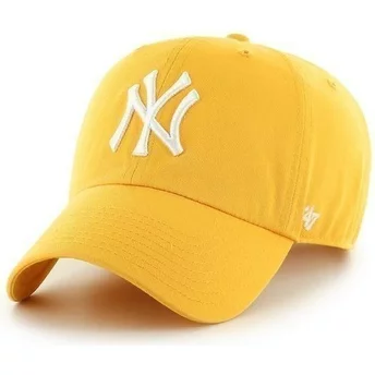 Καπέλο της 47 Brand με καμπύλη ακμή, μεγάλο λογότυπο στο μπροστινό μέρος, MLB New York Yankees, Κίτρινο
