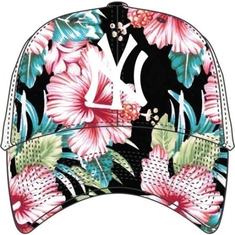 curva-snapback-estampado-de-flores-new-york-yankees-mlb-47-brand